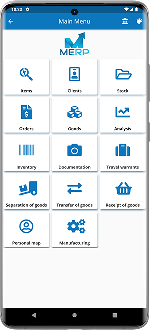 MERP mobile application on a phone